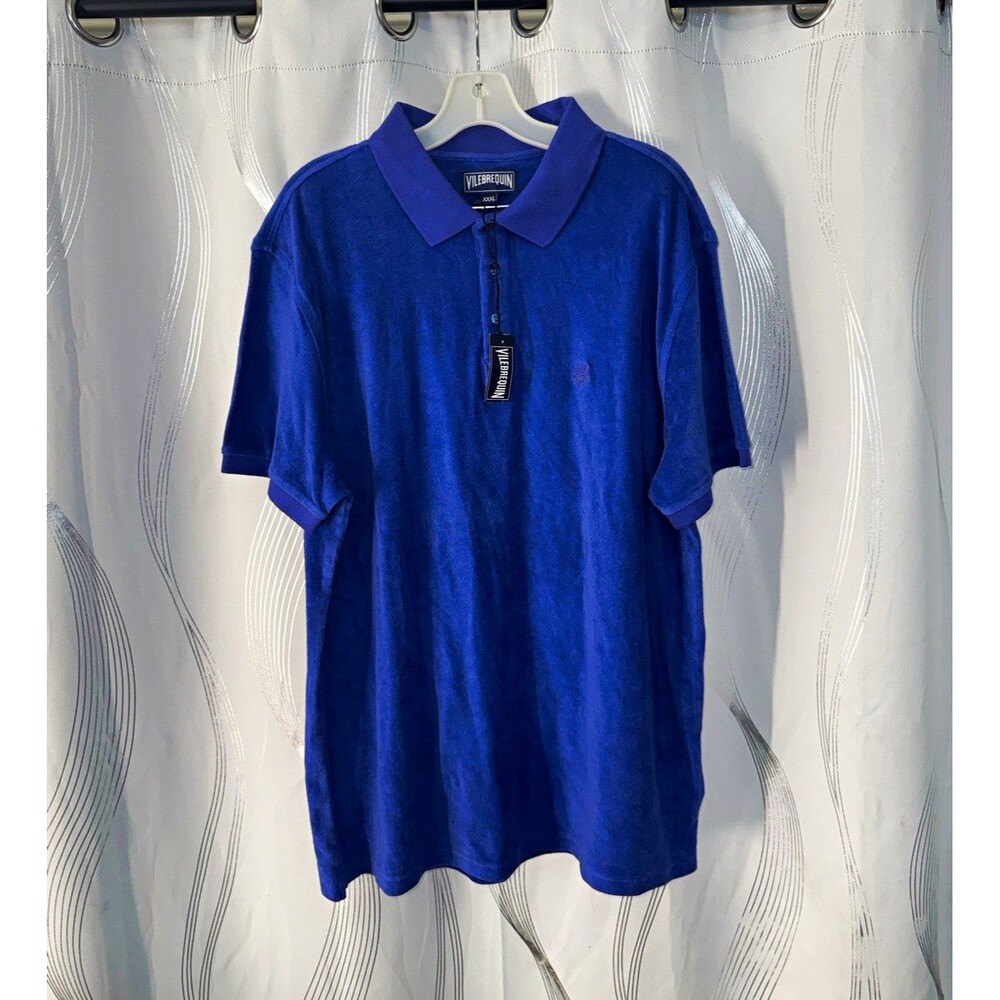 Vilebrequin PACIFIC Polo Shirt Men's XXXLPurple/Blue Cotton Terrycloth PACC1000